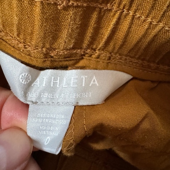 Athleta Women's Size 0 Cabo Linen 4" Shorts Brown - Picture 3 of 4